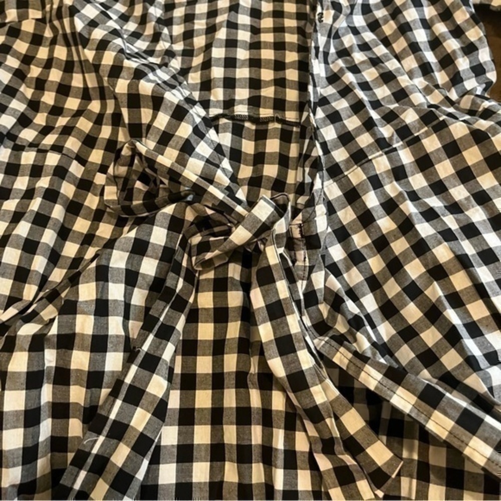 Bb Dakota plaid Bell sleeve tie cardigan - Picture 3 of 7